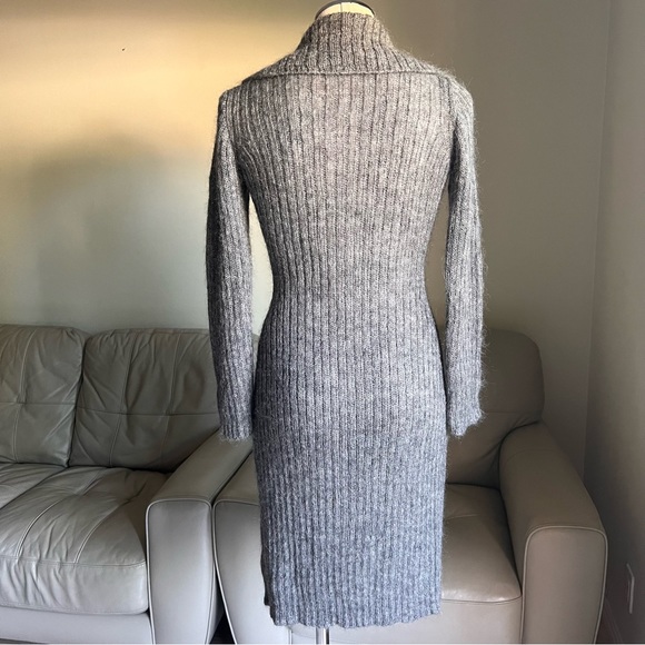 Moda International Italian Sz XS Mohair Blend Cable Knit Long Buttoned Cardigan - Picture 17 of 17